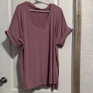 Zenana Outfitters Dusty Rose V-Neck Tee